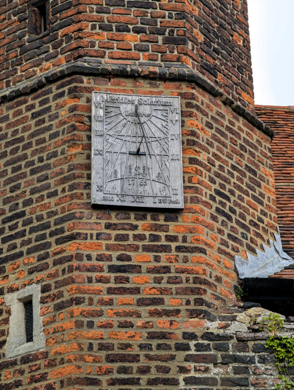 Nazeing Church Tower with replica sundial 5 July 2024 Copyright: William George