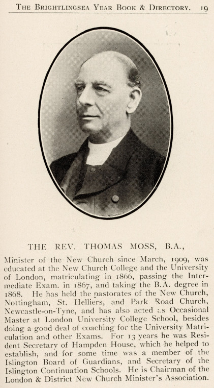 Reverend Thomas Moss Brightlingsea Year Book Copyright: Brightlingsea Year Book