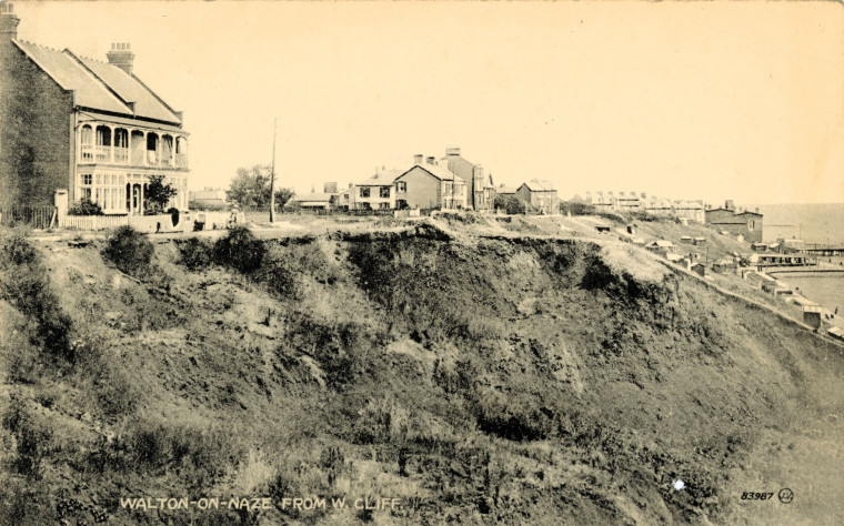 Walton on Naze from West Cliff Photograph Clay Cliff Copyright: Post Card