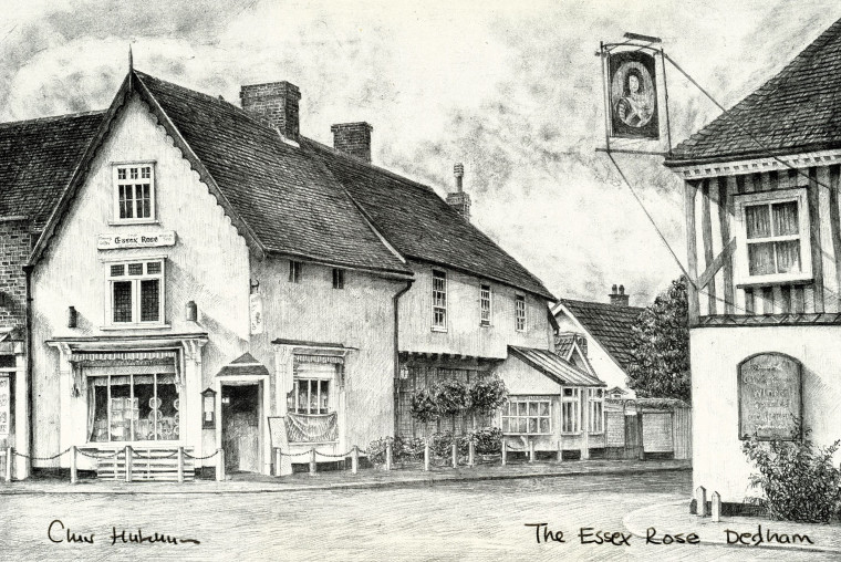 Dedham the Essex Rose Pencil Sketch Copyright: Chris Hutchinson