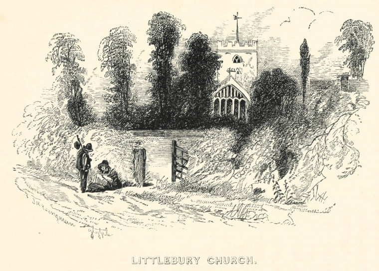 Littlebury Church  J Player Saffron Walden Sketches 1845 Copyright: William George