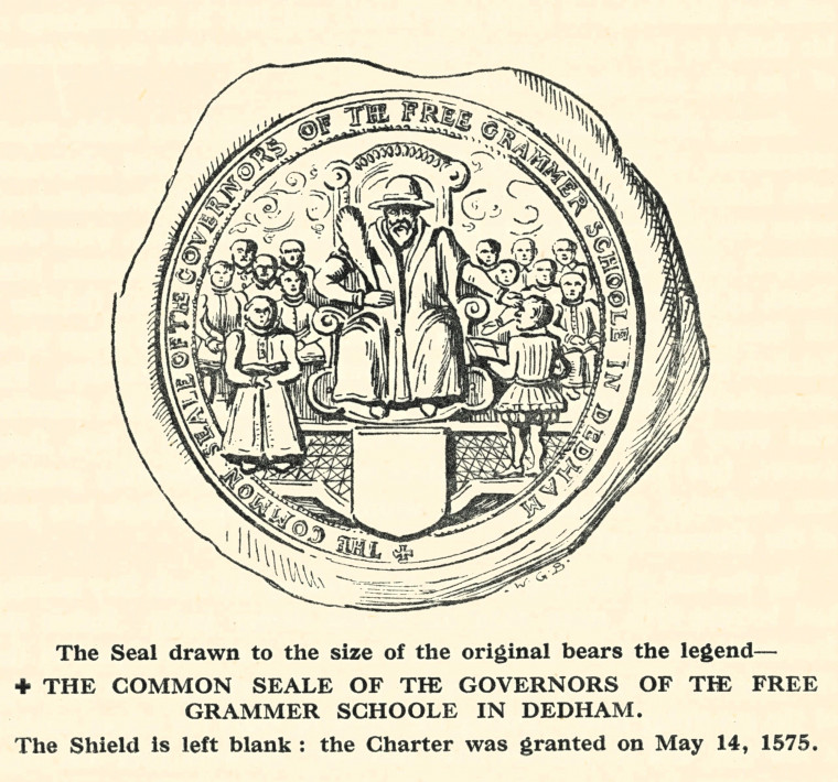 Dedham Grammar School Seal 1575 Copyright: William George