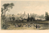 Halstead Engraving View of town 1830s W. Bartlett