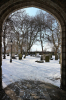 Barking Curfew Tower Arch View in snow 2 