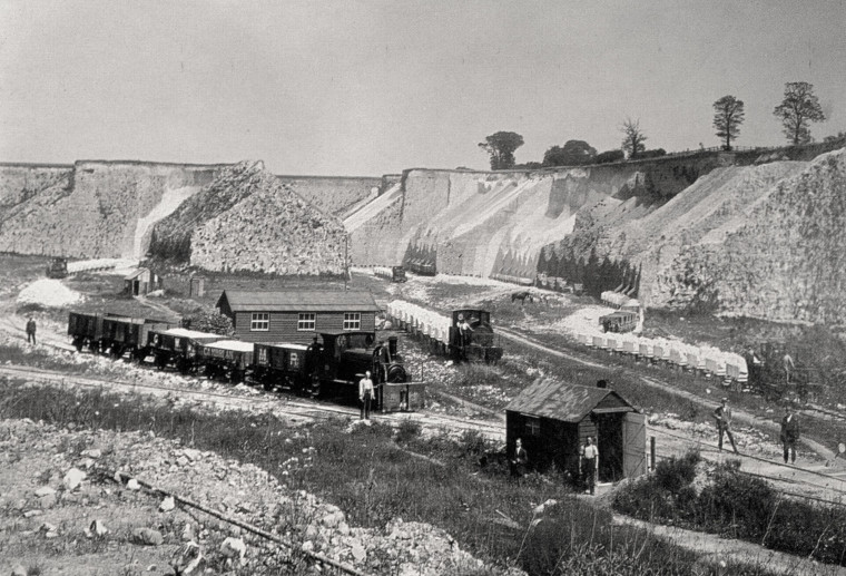 West Thurrock Chalk Quarry circa 1920 Copyright: Thurrock Museum Postcard