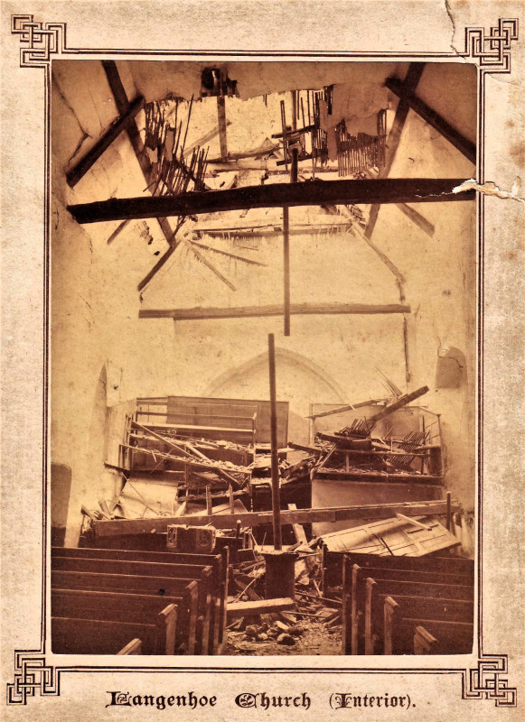 Langenhoe Church Interior Essex Earthquake 1884 Photograph Copyright: William George