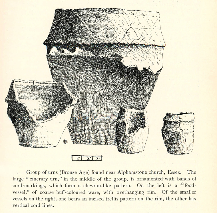 Great Alphamstone Bronze Age Urns 1912 Copyright: William George