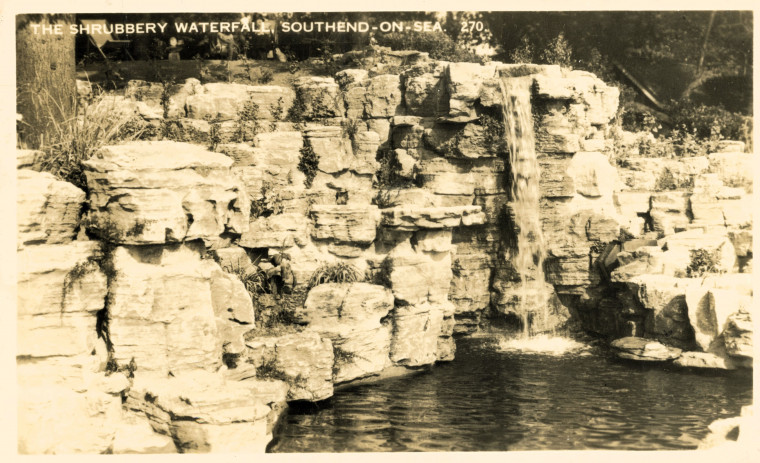Southend The Shrubbery Waterfall Colour Post card Copyright: William George