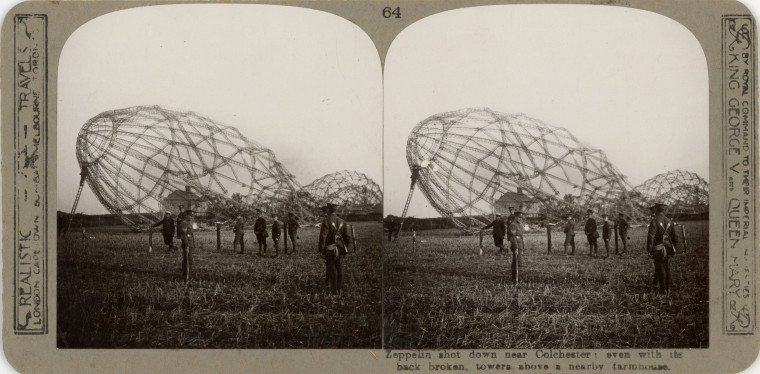 Colchester Zeppelin Stereograph Photograph Copyright: Photograph