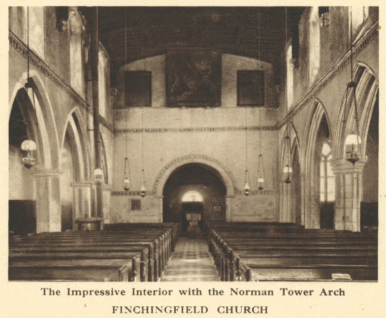 Finchingfield Church Interior Arthur Mee 1942 Copyright: Arthur Mee 1942