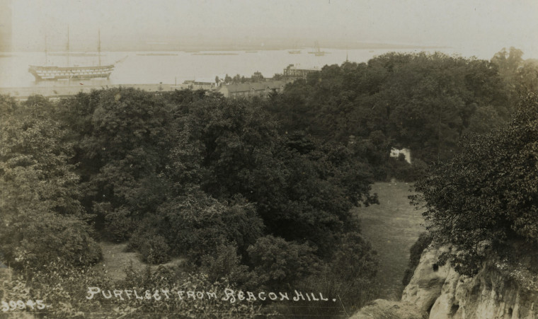 Purfleet from Beacon Hill black and white post card Copyright: Post Card