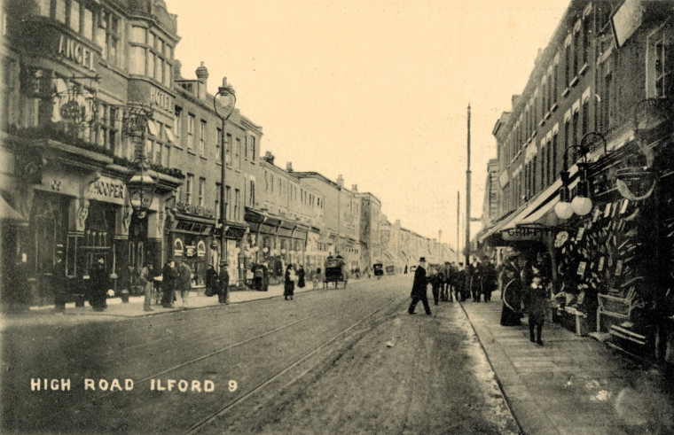 Ilford High Road and Angel Inn Post Card Copyright: William George